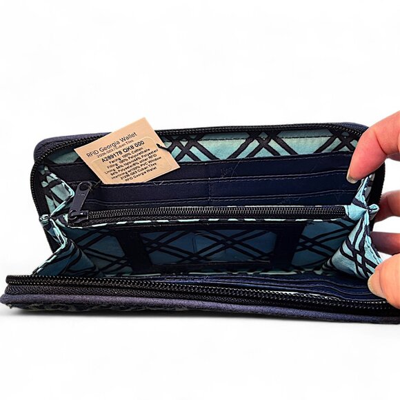 Vera Bradley Vivian Hobo Cuban Tiles Bag W/Wallet Convertible Hobo Faux Leather - Picture 4 of 10